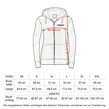 Oberbarnim Schulen Mädchen/Damen Sweatjacke Größentabelle - City-Kaufhaus Herber GmbH