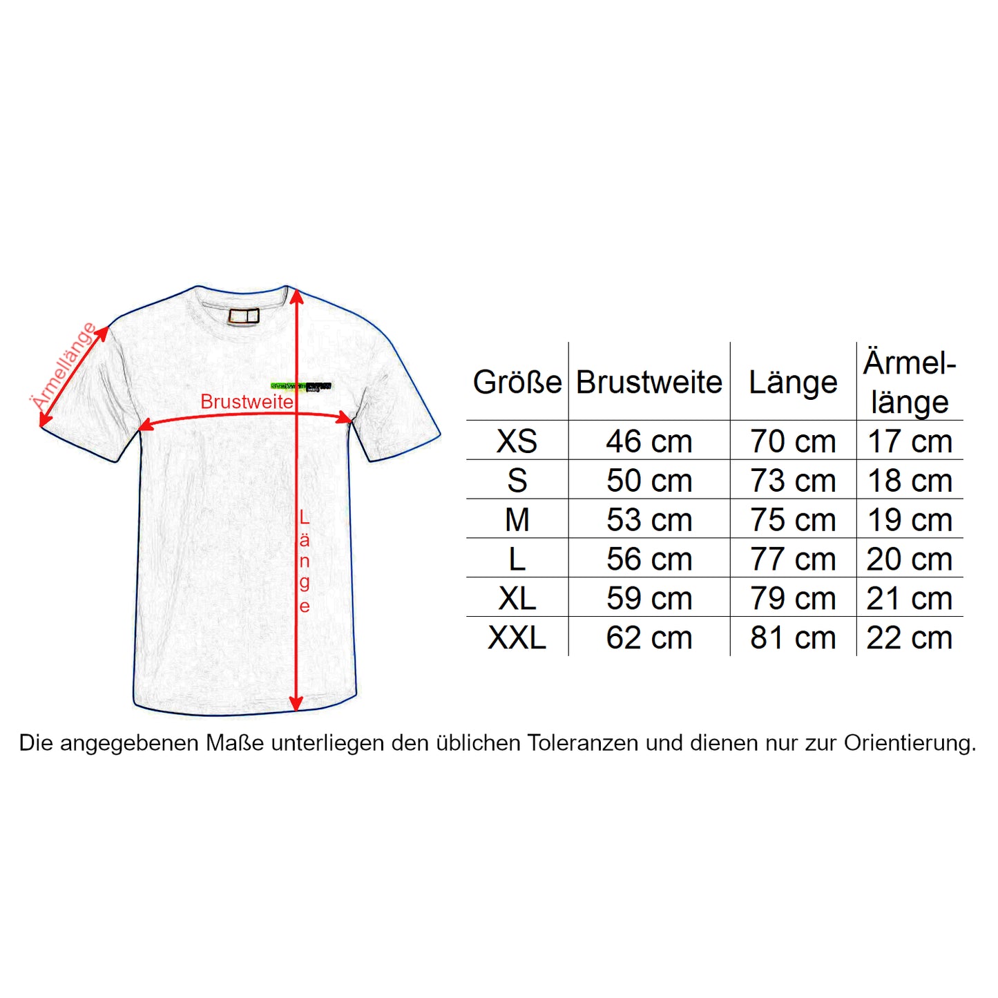 Oberbarnim Schulen Jungen/Herren T-Shirt Größentabelle - City-Kaufhaus Herber GmbH