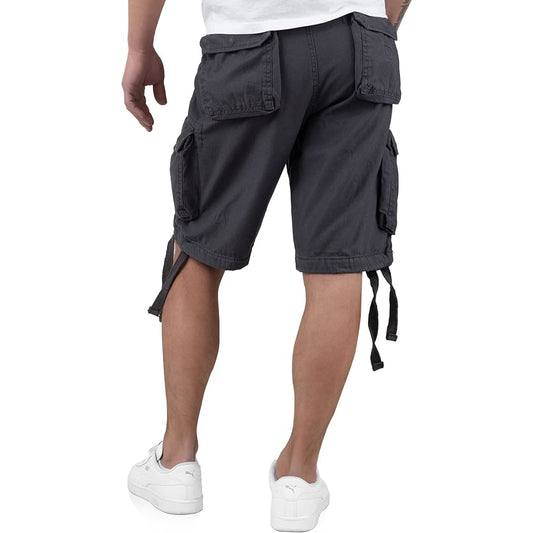 Surplus Airborne Vintage Shorts 17 anthrazit Rückansicht am Model - City-Kaufhaus Herber GmbH