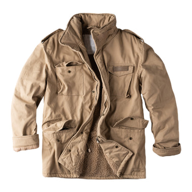 Surplus Raw Vintage Winterjacke Paratrooper Beige Vorderansicht - City-Kaufhaus Herber GmbH