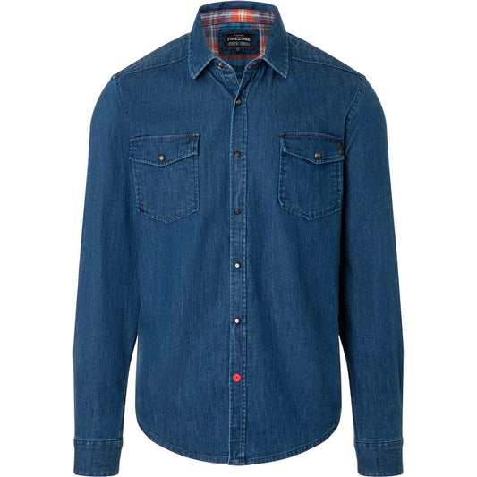 Timezone Stretchjeanshemd 3805 used rins wash Vorderansicht - City-Kaufhaus Herber GmbH