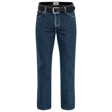 Wrangler Texas Baumwolljeans W12104001 Blue Black mit braunem Gürtel - City-Kaufhaus Herber GmbH