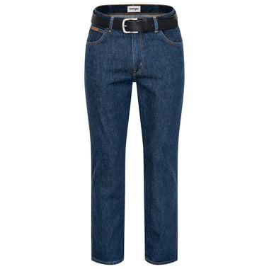 Wrangler Texas Baumwolljeans W12105009 Darkstone mit braunem Gürtel - City-Kaufhaus Herber GmbH
