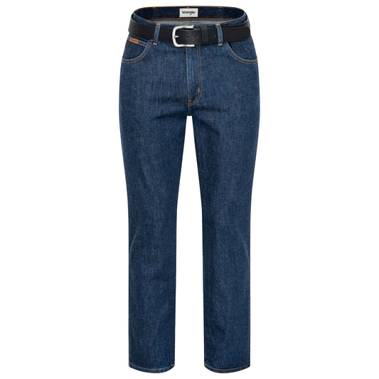 Wrangler Texas Baumwolljeans W12105009 Darkstone mit schwarzem Gürtel - City-Kaufhaus Herber GmbH