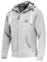 FALKENSTEJN stylischer Kapuzenpullover Sweatshirt mit Logolederpatch Hoodie Pulover mit 2 seitlichen Taschen