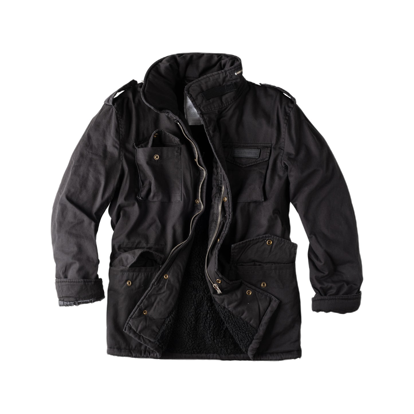 Surplus Raw Vintage Winterjacke Paratrooper schwarz Vorderansicht - City-Kaufhaus Herber GmbH