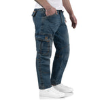 Timezone Herren Cargo Jeans Hose Benito TZ 3387 Scrub blue wash