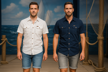 FALKENSTEJN Herren-Kurzarmhemd aus 100% Baumwolle – atmungsaktiv, pflegeleicht, klassischer Schnitt mit Brusttaschen, ideal für Freizeit & Büro, in Größen S-XXL