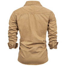 Laden Sie das Bild in den Galerie-Viewer, FALKENSTEJN Herrenhemd - Modell Riccaldo - 100% Baumwolle – Vintage Hemd Cargo Langarm-Hemd für Männer
