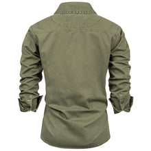 Laden Sie das Bild in den Galerie-Viewer, FALKENSTEJN Herrenhemd - Modell Riccaldo - 100% Baumwolle – Vintage Hemd Cargo Langarm-Hemd für Männer
