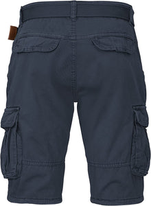 Indicode Kjeld Herren Cargo Shorts mit 6 Taschen inkl. Stoffgürtel aus 100% Baumwolle