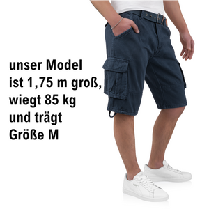 Indicode Kjeld Herren Cargo Shorts mit 6 Taschen inkl. Stoffgürtel aus 100% Baumwolle