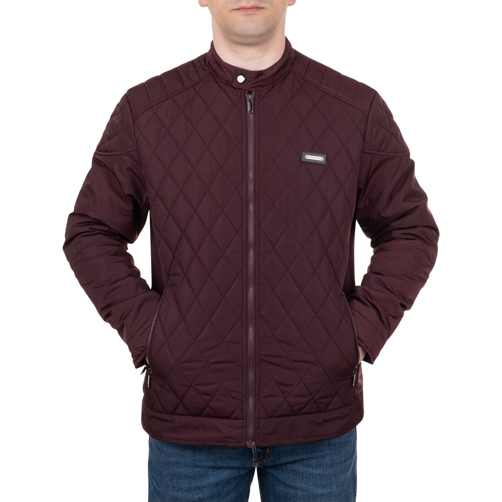 Falkenstejn Steppjacke Ilian dark red Vorderansicht am Model - City-Kaufhaus Herber GmbH