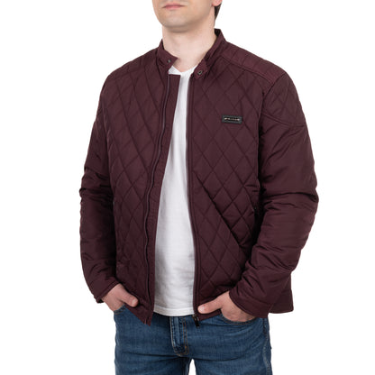 Falkenstejn Steppjacke Ilian dark red Schrägansicht am Model - City-Kaufhaus Herber GmbH
