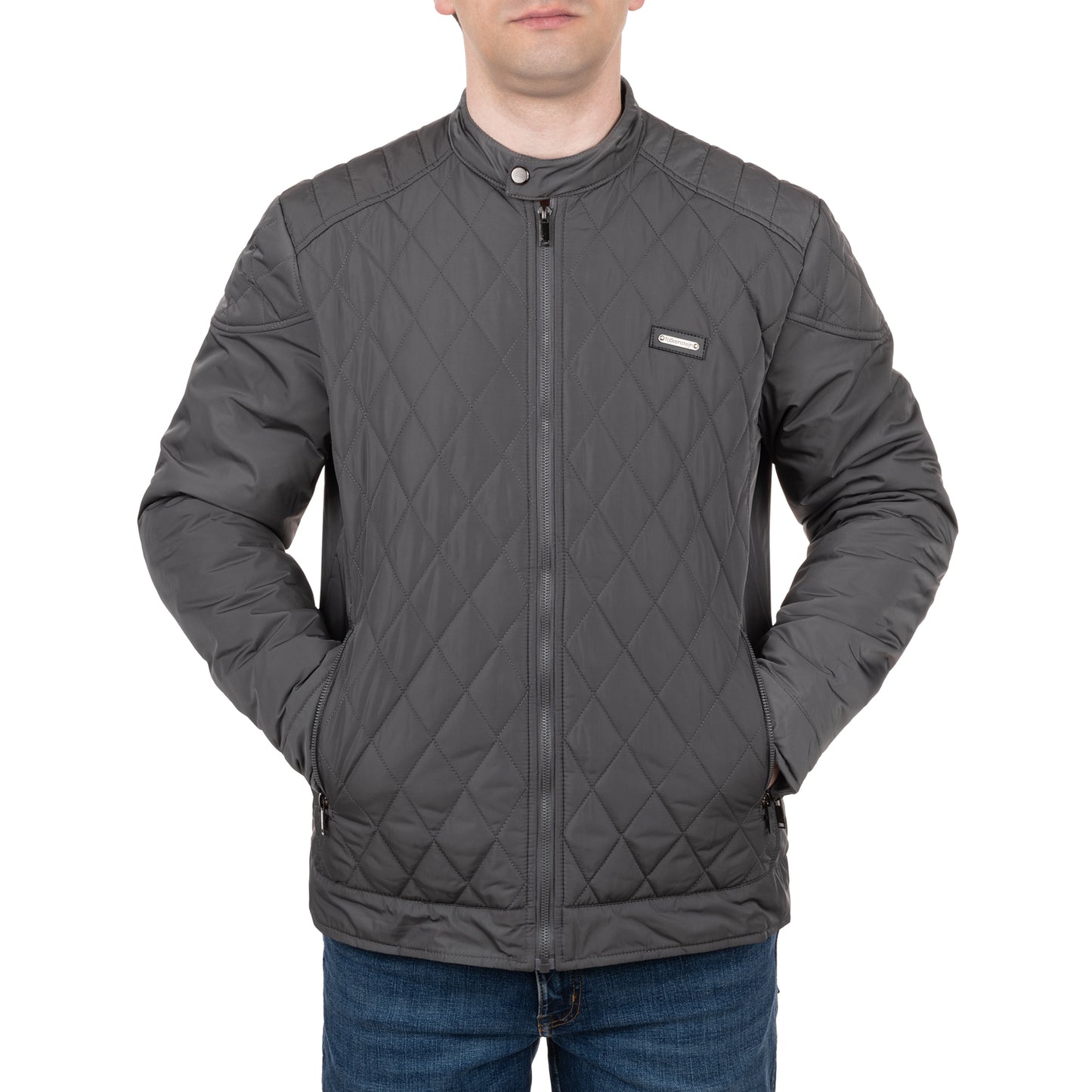 Falkenstejn Steppjacke Ilian grey Vorderansicht am Model - City-Kaufhaus Herber GmbH