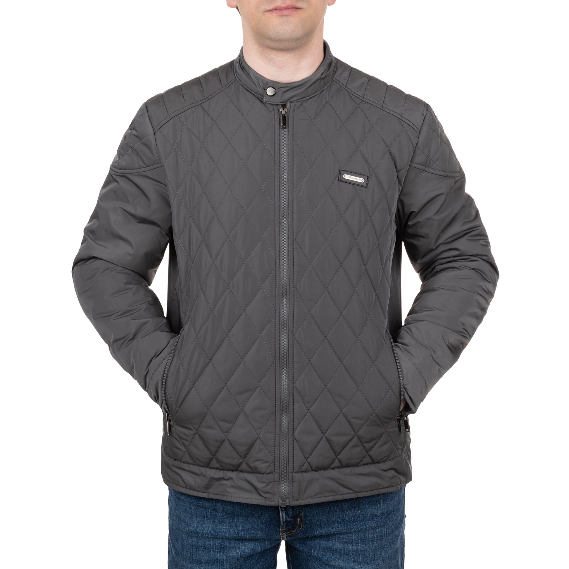 Falkenstejn Steppjacke Ilian grey Vorderansicht am Model - City-Kaufhaus Herber GmbH