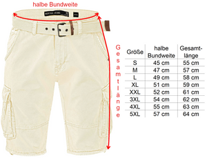 Indicode Cargoshorts Kjeld Größentabelle -  City-Kaufhaus Herber GmbH