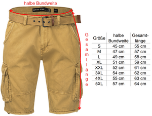 Indicode Cargoshorts Kjeld Größentabelle -  City-Kaufhaus Herber GmbH