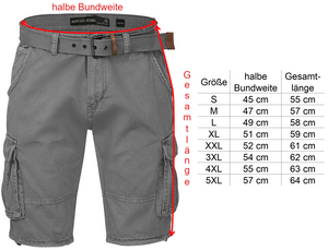 Indicode Cargoshorts Kjeld Größentabelle -  City-Kaufhaus Herber GmbH