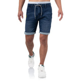 Indicode Balessio Shorts Blue Vorderansicht am Model - City-Kaufhaus Herber GmbH