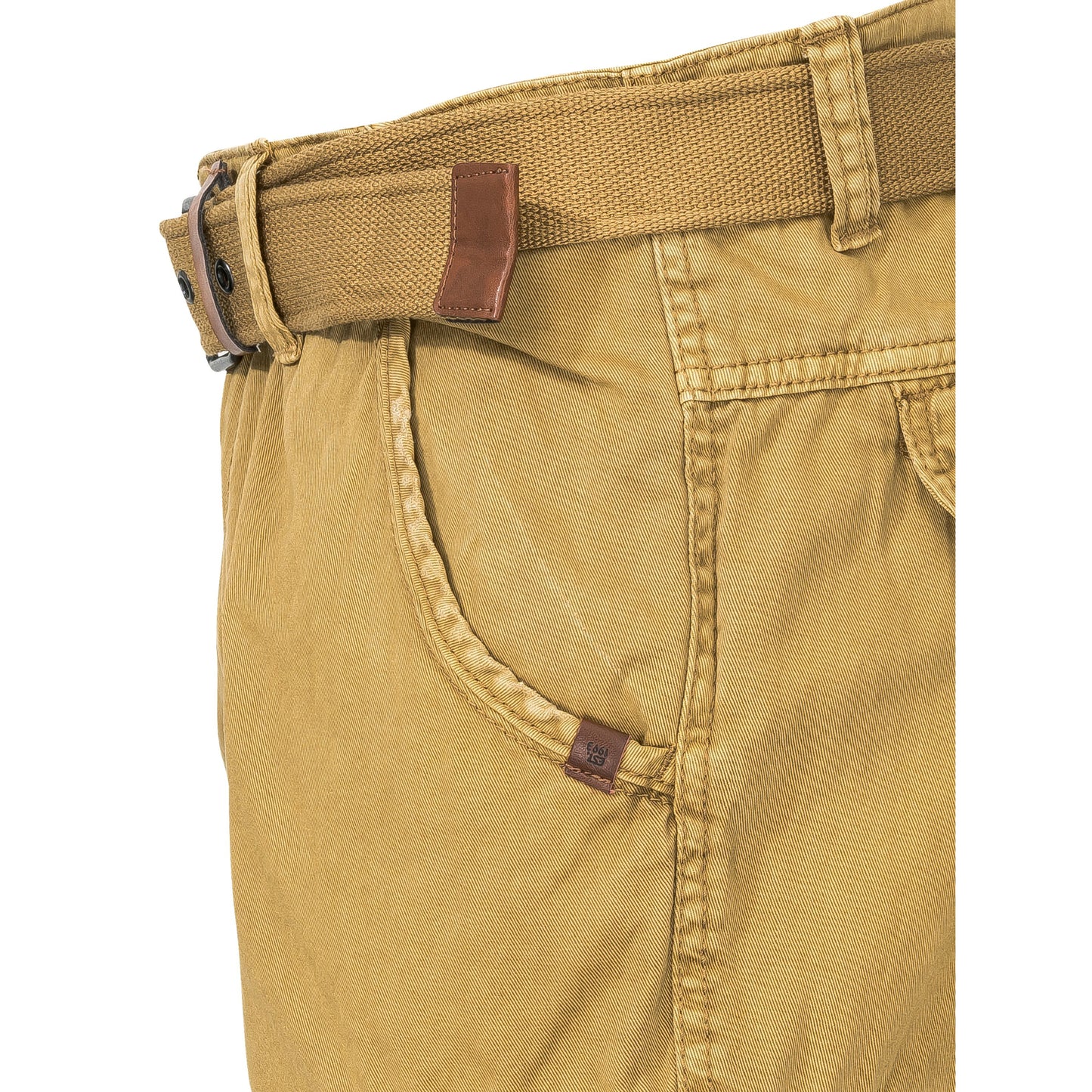 Indicode Cargoshorts Kjeld amber Detailansicht Eingrifftasche - City-Kaufhaus Herber GmbH