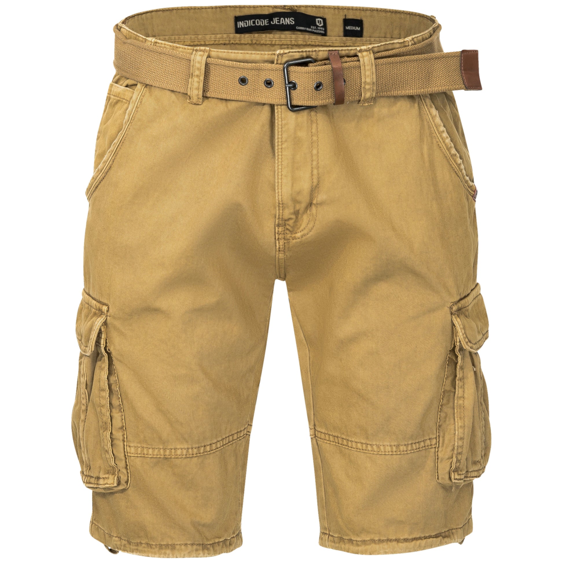 Indicode Cargoshorts Kjeld amber Vorderansicht - City-Kaufhaus Herber GmbH