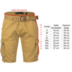 Indicode Cargoshorts Kjeld amber Größentabelle - City-Kaufhaus Herber GmbH