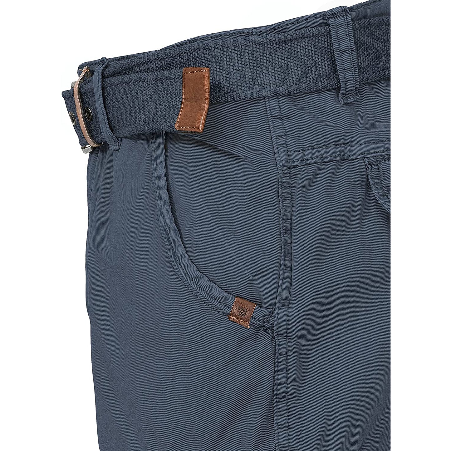 Indicode Cargoshorts Kjeld navy Detailansicht Eingrifftasche - City-Kaufhaus Herber GmbH