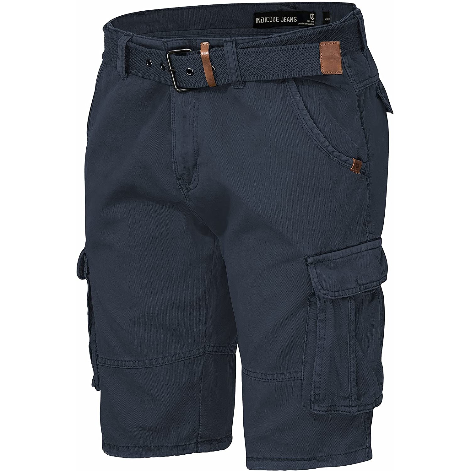 Indicode Cargoshorts Kjeld navy Schrägansicht - City-Kaufhaus Herber GmbH