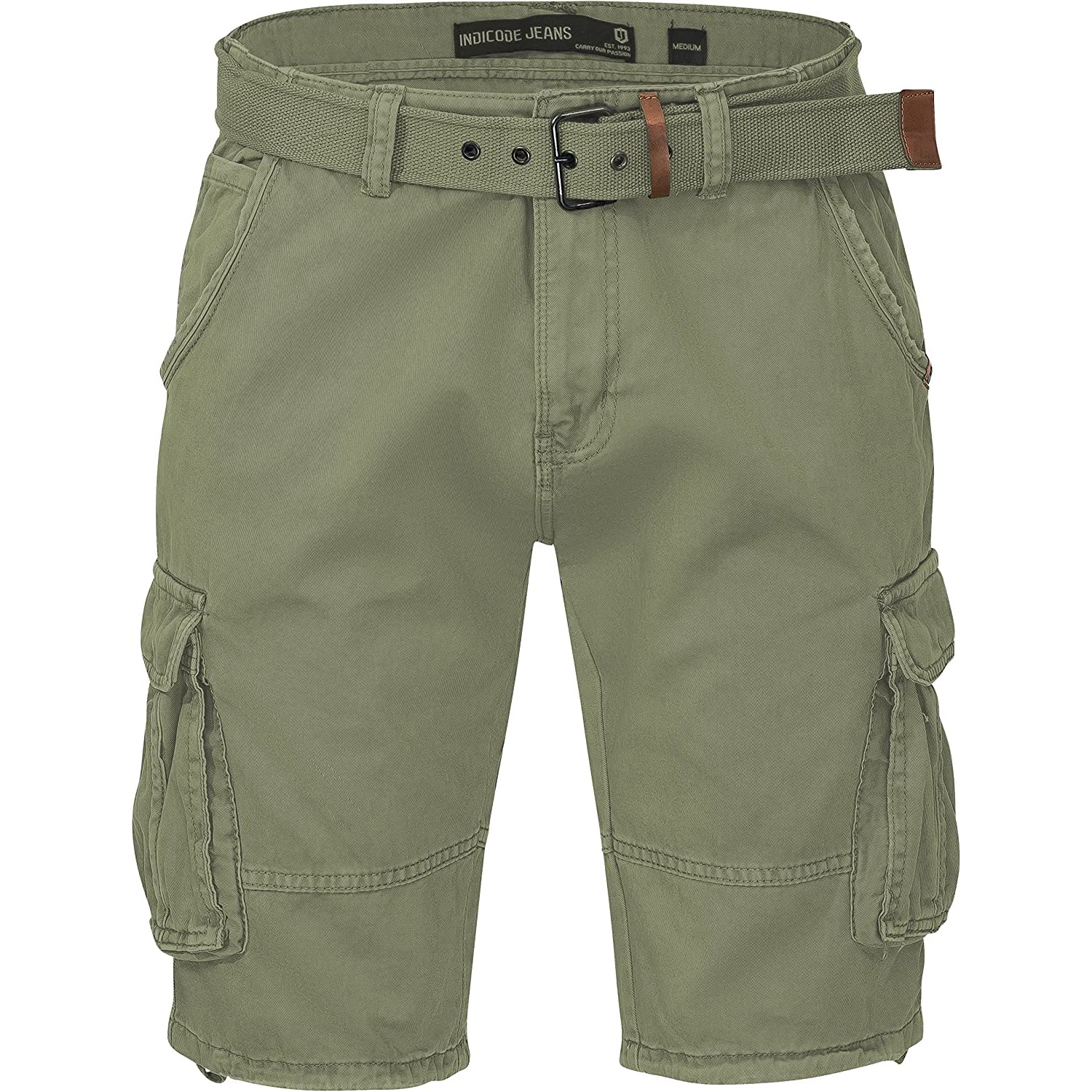 Indicode Cargoshorts Kjeld army Vorderansicht - City-Kaufhaus Herber GmbH