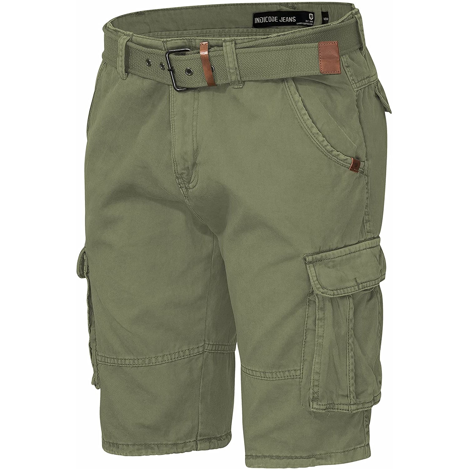 Indicode Cargoshorts Kjeld army Schrägansicht - City-Kaufhaus Herber GmbH