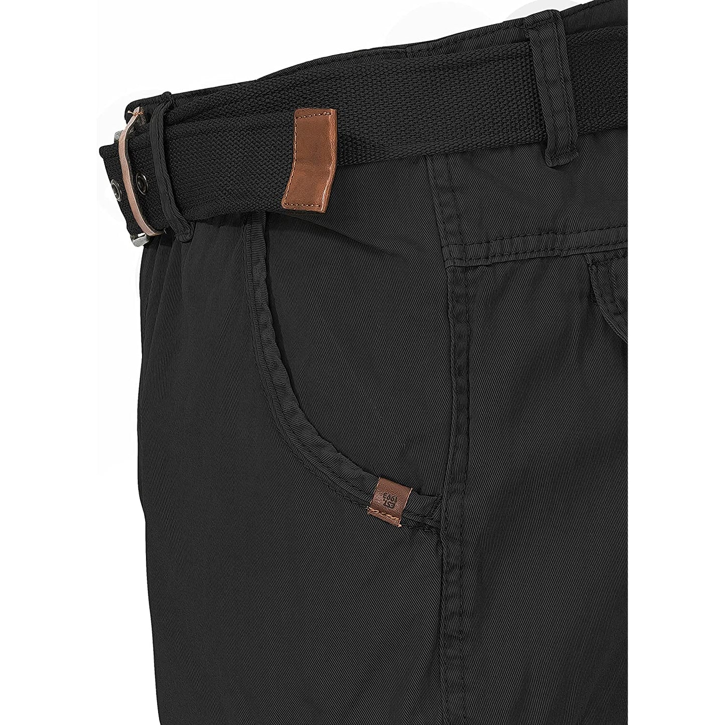 Indicode Cargoshorts Kjeld black Detailansicht Eingrifftasche - City-Kaufhaus Herber GmbH