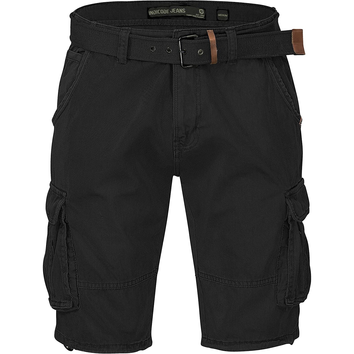 Indicode Cargoshorts Kjeld black Vorderansicht - City-Kaufhaus Herber GmbH