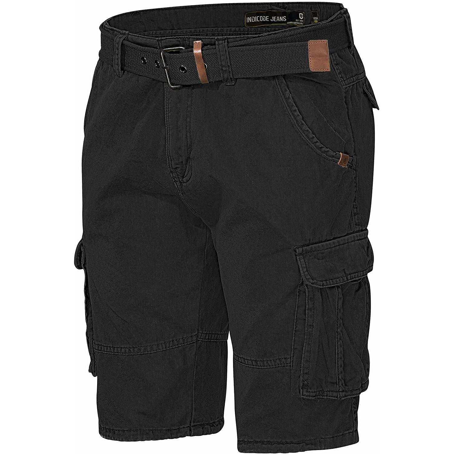 Indicode Cargoshorts Kjeld black Schrägansicht - City-Kaufhaus Herber GmbH