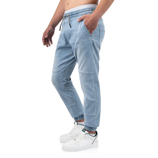 Indicode Oltjon Freizeithose dim blue Seitenansicht am Model - City-Kaufhaus Herber GmbH