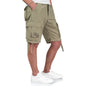 Surplus Airborne Vintage Shorts 21 oliv light Seitenansicht am Model - City-Kaufhaus Herber GmbH