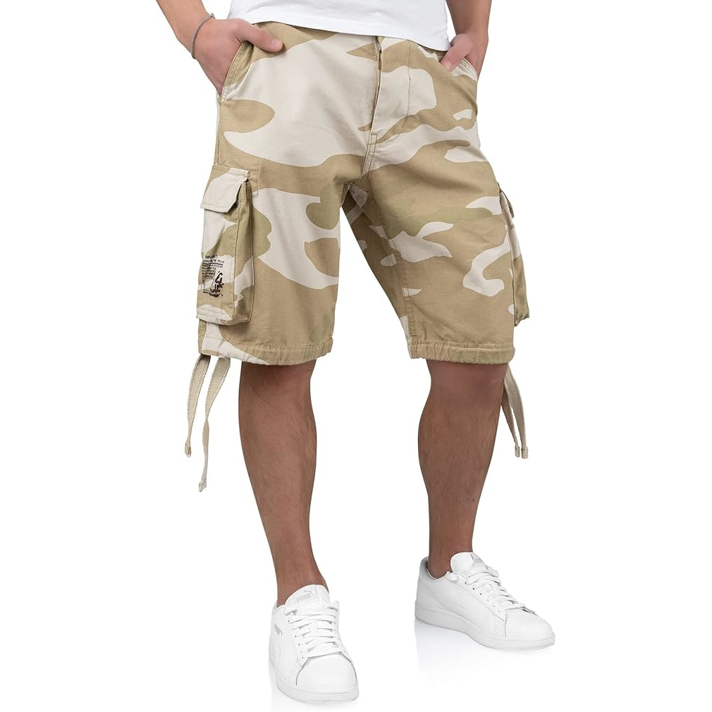 Surplus Airborne Vintage Shorts 55 desertstorm Vorderansicht am Model - City-Kaufhaus Herber GmbH