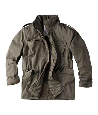 Surplus Raw Vintage Winterjacke Paratrooper Oliv Vorderansicht - City-Kaufhaus Herber GmbH