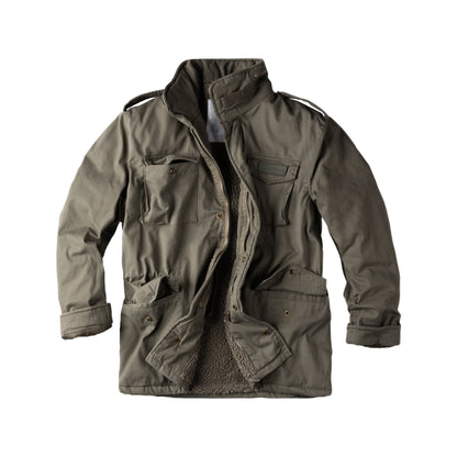 Surplus Raw Vintage Winterjacke Paratrooper oliv Vorderansicht - City-Kaufhaus Herber GmbH
