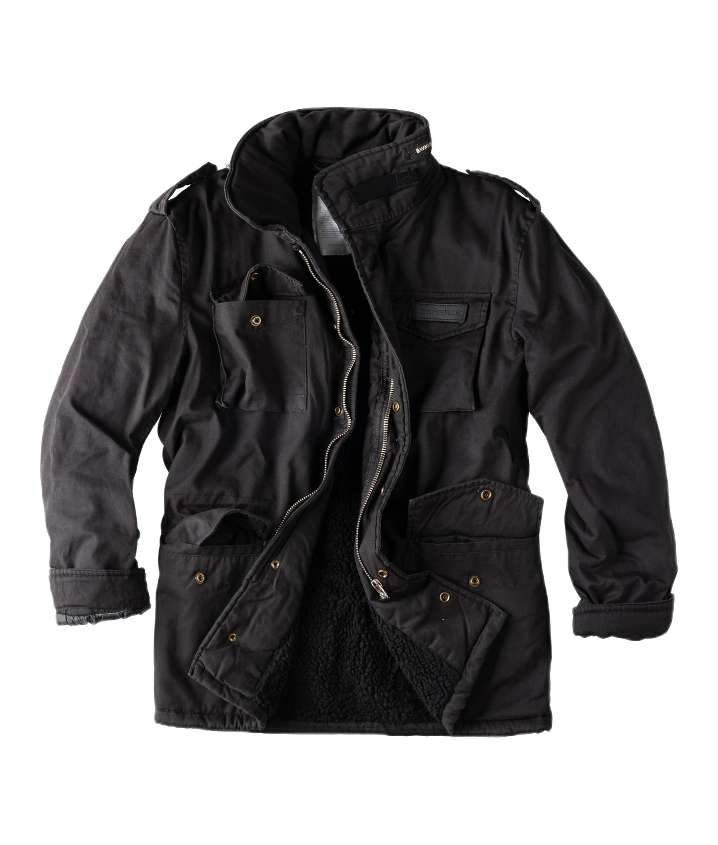 Surplus Raw Vintage Winterjacke Paratrooper Schwarz Vorderansicht - City-Kaufhaus Herber GmbH