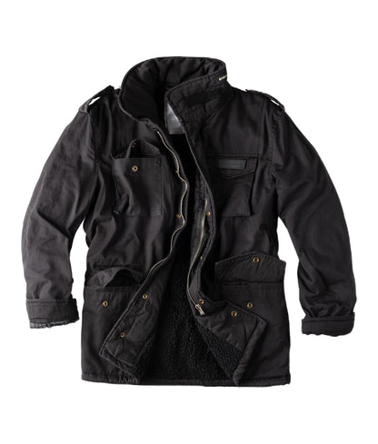 Surplus Raw Vintage Winterjacke Paratrooper Schwarz Vorderansicht - City-Kaufhaus Herber GmbH