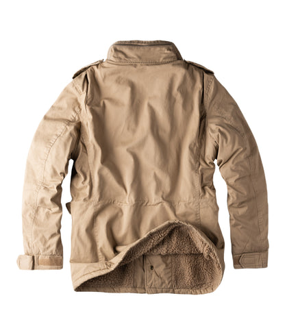 Surplus Raw Vintage Winterjacke Paratrooper Beige Rückansicht - City-Kaufhaus Herber GmbH