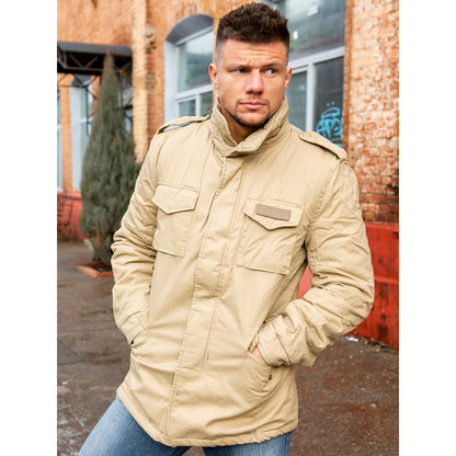 Surplus Raw Vintage Winterjacke Paratrooper beige Ansicht am Model - City-Kaufhaus Herber GmbH