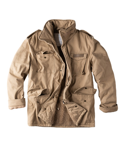 Surplus Raw Vintage Winterjacke Paratrooper Beige Vorderansicht - City-Kaufhaus Herber GmbH