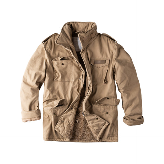 Surplus Raw Vintage Winterjacke Paratrooper beige Vorderansicht - City-Kaufhaus Herber GmbH