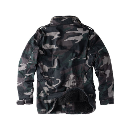 Surplus Raw Vintage Winterjacke Paratrooper blackcamo Rückansicht - City-Kaufhaus Herber GmbH