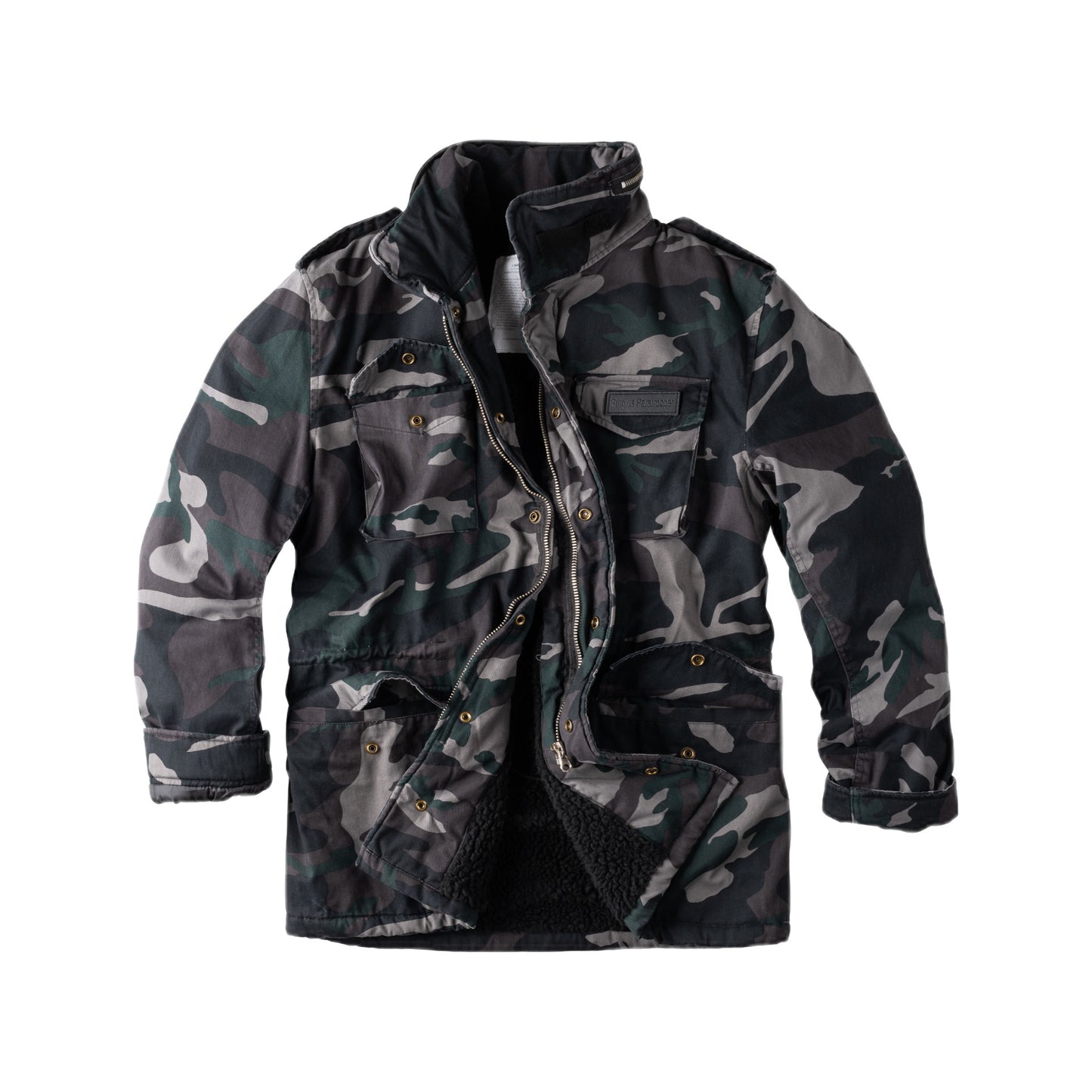 Surplus Raw Vintage Winterjacke Paratrooper blackcamo Vorderansicht - City-Kaufhaus Herber GmbH
