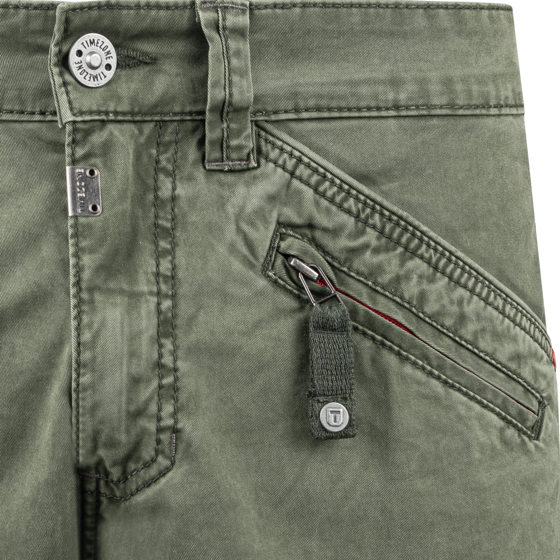 Timezone Cargohose Regular BenTZ 4219 Olive Wood Detailansicht Vorderseite links- City-Kaufhaus Herber GmbH
