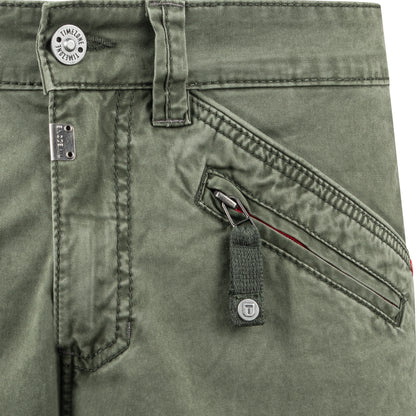 Timezone Cargohose Regular BenTZ 4219 Olive Wood Detailansicht Vorderseite links- City-Kaufhaus Herber GmbH