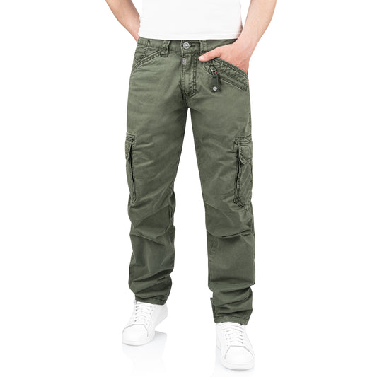 Timezone Cargohose Regular BenTZ 4219 Olive Wood Vorderansicht am Model- City-Kaufhaus Herber GmbH